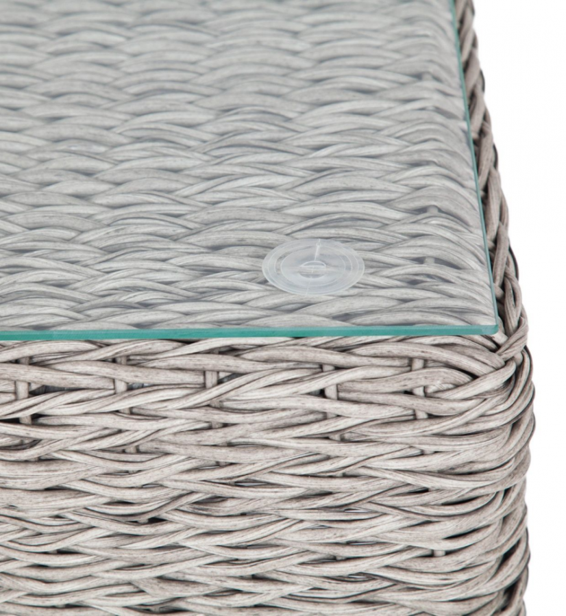 Столик из искусственного ротанга гиацинт серый Кон Панна 4sis