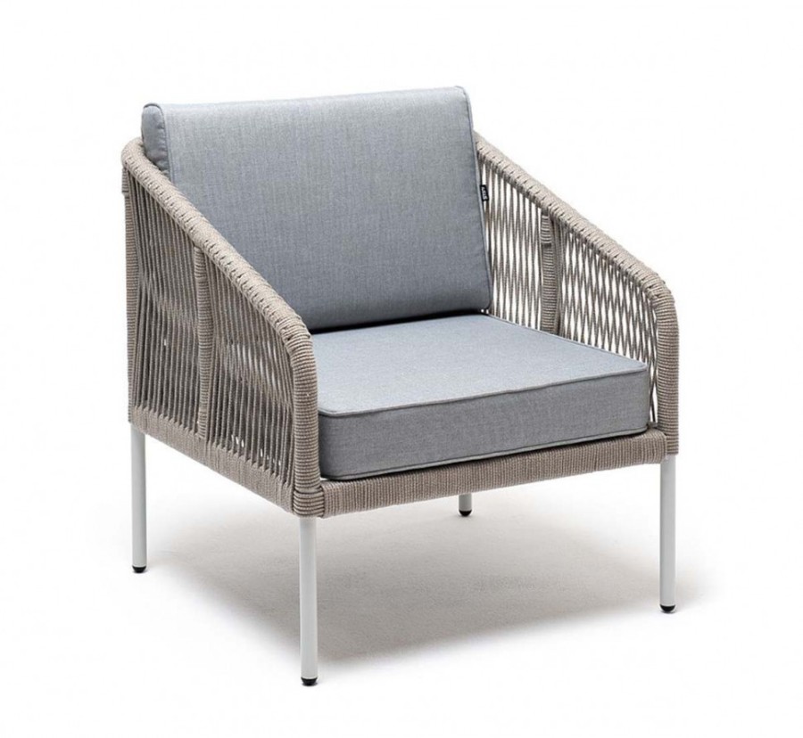 Плетеное кресло Канны из роупа серое 4sis