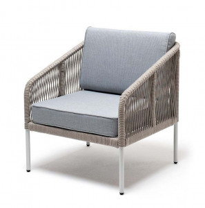 Плетеное кресло Канны из роупа серое 4sis