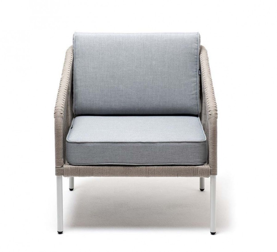 Плетеное кресло Канны из роупа серое 4sis
