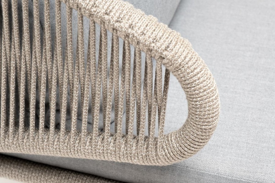 Плетеное кресло Канны из роупа серое 4sis