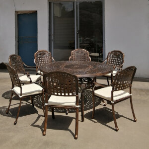 Обеденная группа из литого алюминия Geraldine 8 Кит Маркет