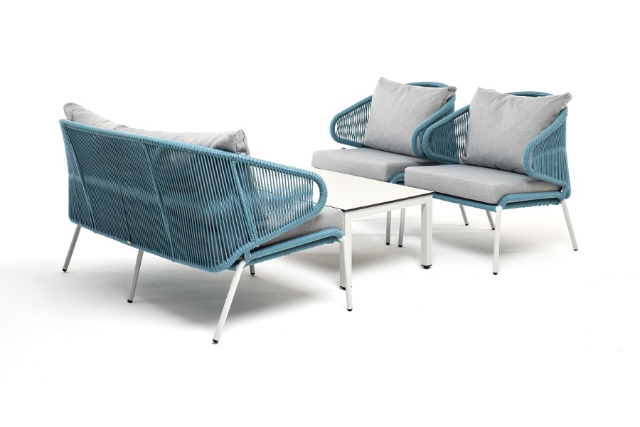 Лаунж-зона 4-местная из роупа Милан бирюзовый меланж 4sis