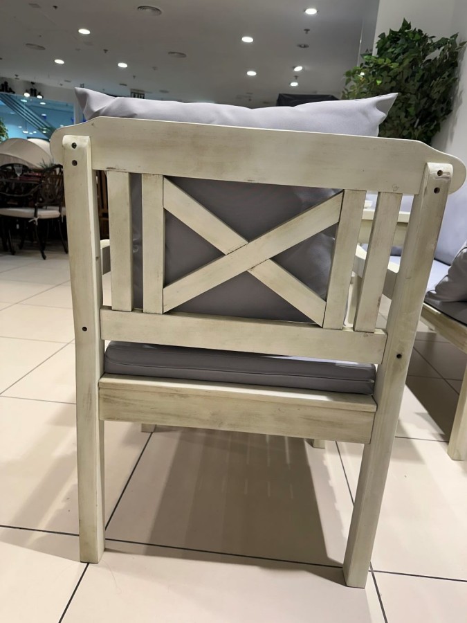 Обеденный комплект SIERRA из акации, белый Royal Family