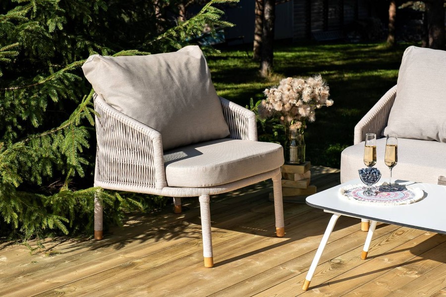 Кресло Верона из роупа бежевое 4sis