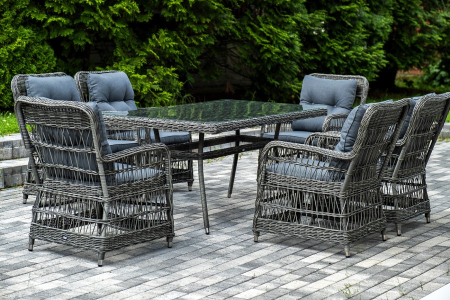 Обеденная группа из искусственного ротанга Цесена, графит 4sis 