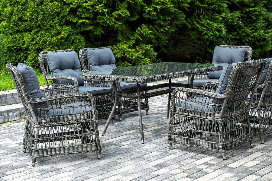 Обеденная группа из искусственного ротанга Цесена, графит 4sis 