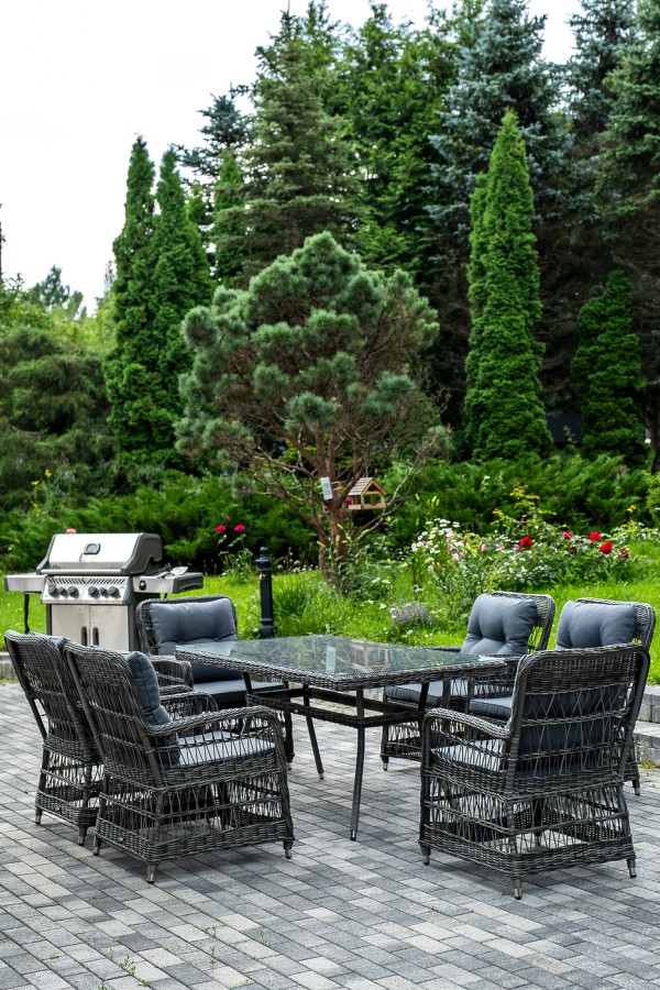 Обеденная группа из искусственного ротанга Цесена, графит 4sis 