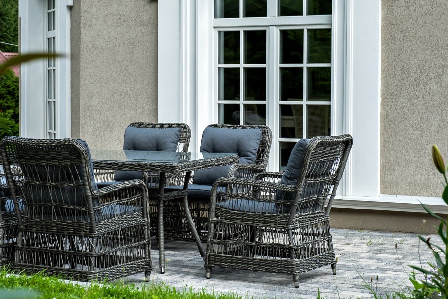 Обеденная группа из искусственного ротанга Цесена, графит 4sis 