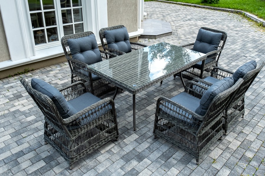 Обеденная группа из искусственного ротанга Цесена, графит 4sis 