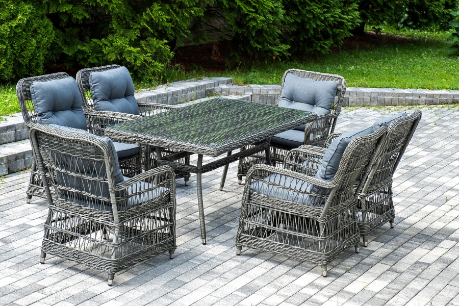Обеденная группа из искусственного ротанга Цесена, графит 4sis 