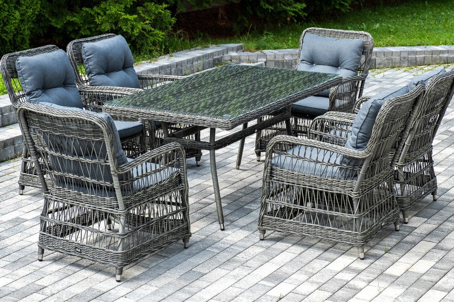 Обеденная группа из искусственного ротанга Цесена, графит 4sis 