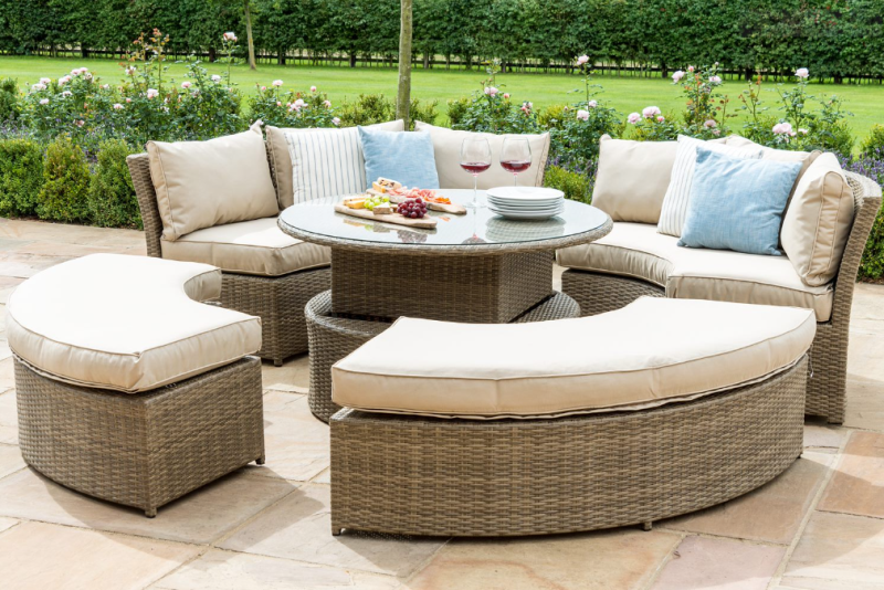 Диван-трансформер из искусственного ротанга со столом AFM-350B Beige Афина