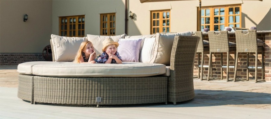 Диван-трансформер из искусственного ротанга со столом AFM-350B Beige Афина