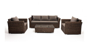 Лаунж-зона из искусственного ротанга Капучино гиацинт Brown 4sis