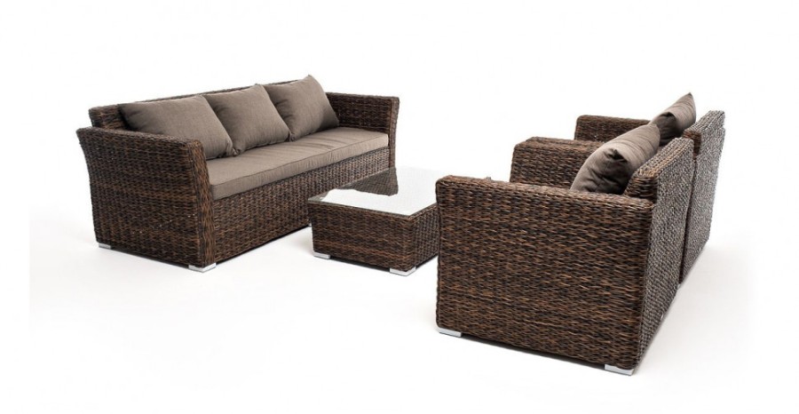Лаунж-зона из искусственного ротанга Капучино гиацинт Brown 4sis