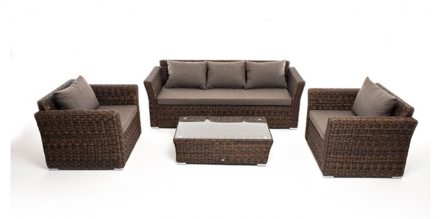 Лаунж-зона из искусственного ротанга Капучино гиацинт Brown 4sis