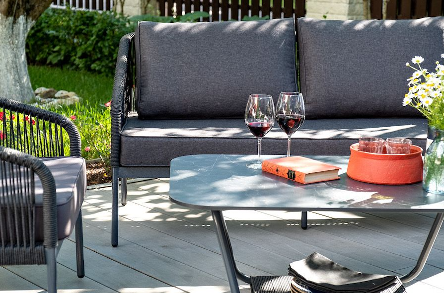 Лаунж зона 4-местная из роупа Канны темно-серая 4sis