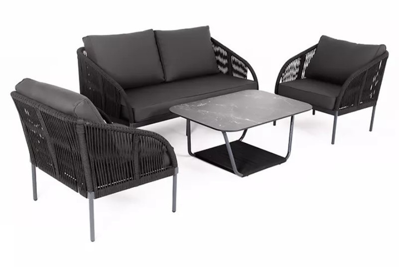 Лаунж зона 4-местная из роупа Канны темно-серая 4sis