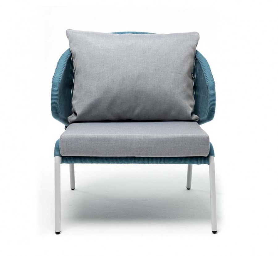 Кресло плетеное Милан из роупа бирюзовое 4sis