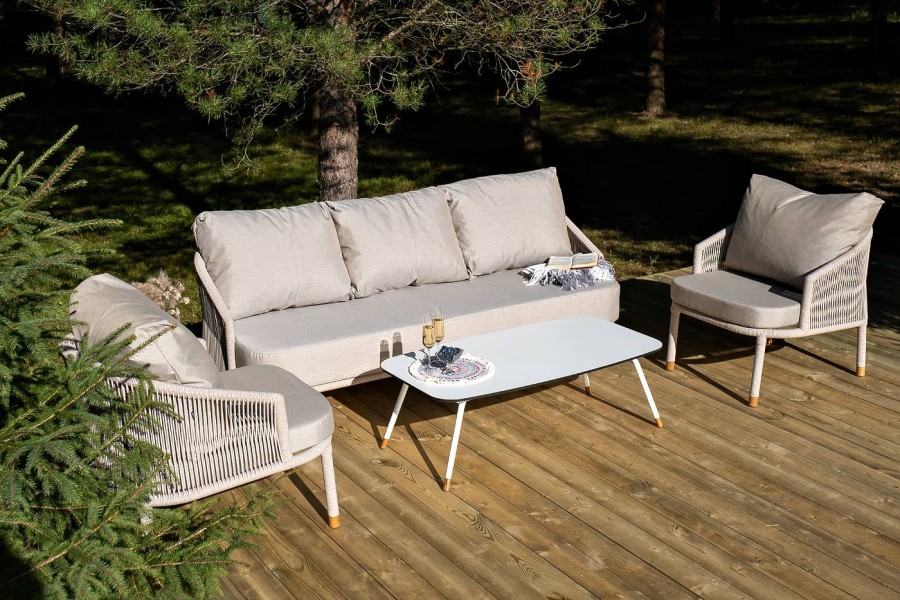 Лаунж-зона 5-местная из роупа Верона, бежевая 4sis