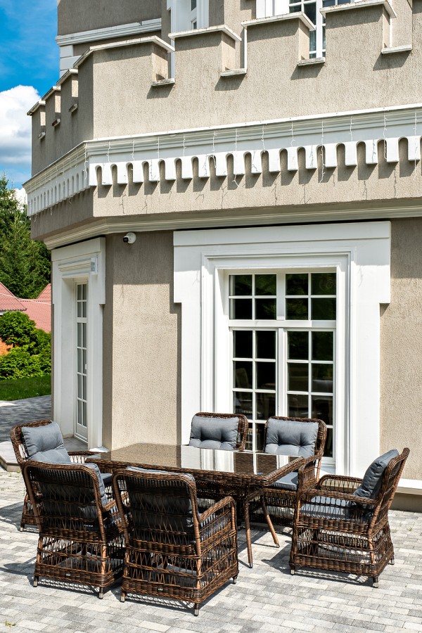 Обеденная группа из искусственного ротанга Цесена, коричневая 4sis 