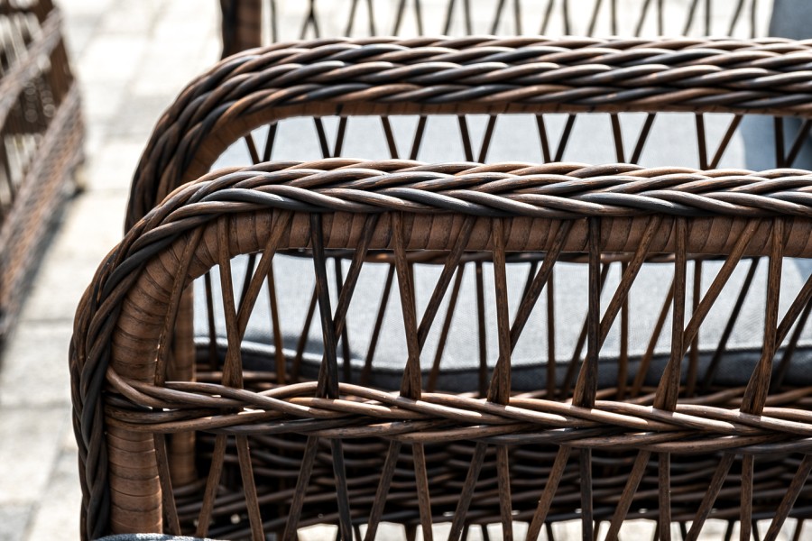 Обеденная группа из искусственного ротанга Цесена, коричневая 4sis 