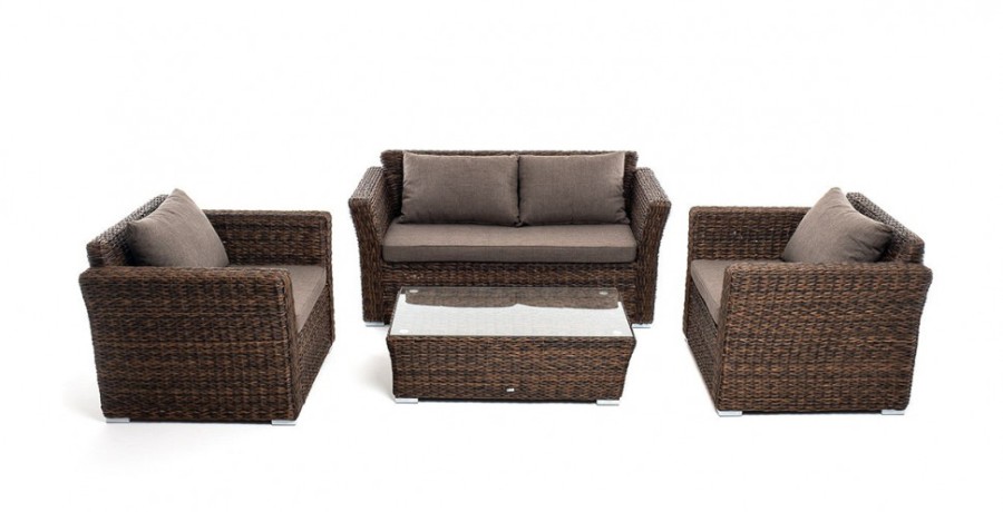 Лаунж-зона из искусственного ротанга Капучино Сингл гиацинт Brown 4sis