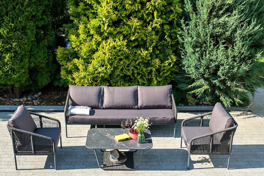 Лаунж зона 5-местная из роупа Канны, темно-серая 4sis