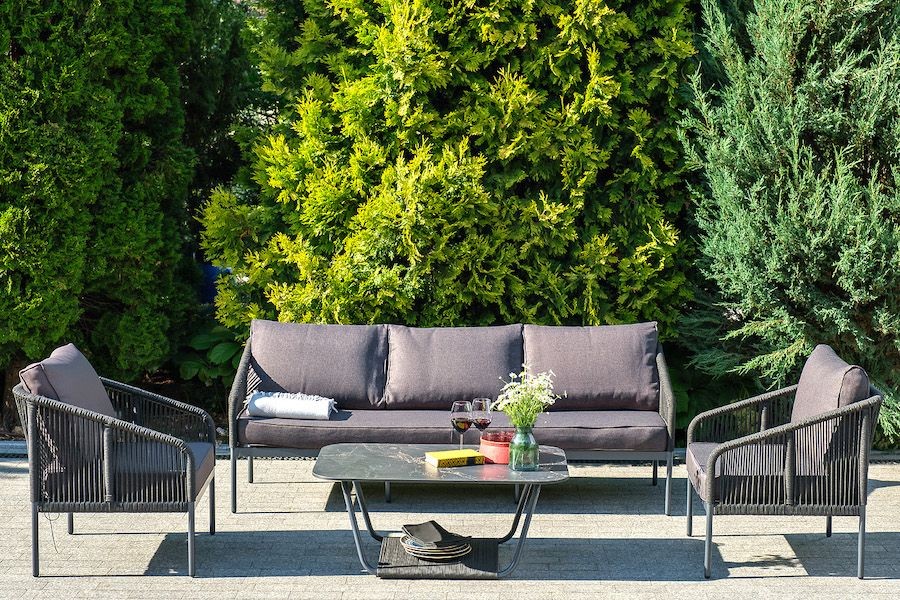 Лаунж зона 5-местная из роупа Канны, темно-серая 4sis