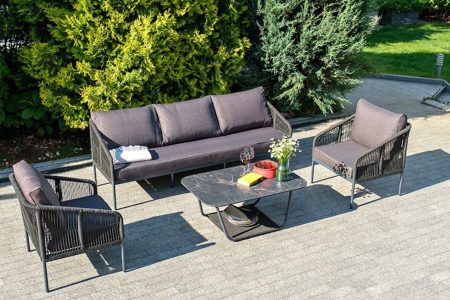 Лаунж зона 5-местная из роупа Канны, темно-серая 4sis