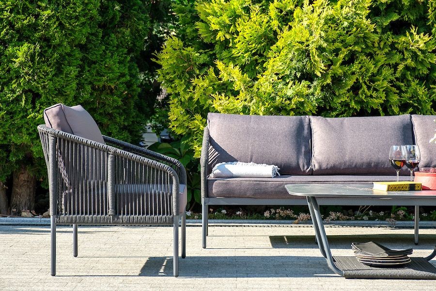 Лаунж зона 5-местная из роупа Канны, темно-серая 4sis