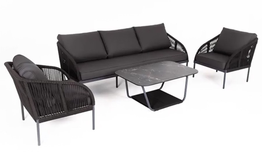 Лаунж зона 5-местная из роупа Канны, темно-серая 4sis