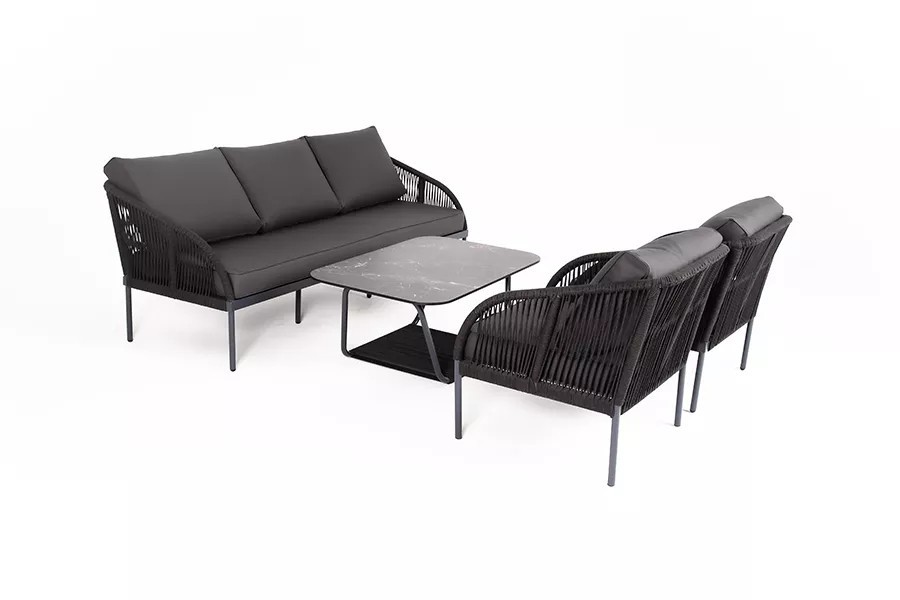 Лаунж зона 5-местная из роупа Канны, темно-серая 4sis