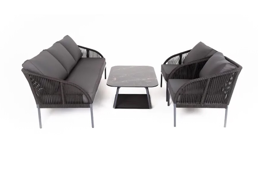 Лаунж зона 5-местная из роупа Канны, темно-серая 4sis