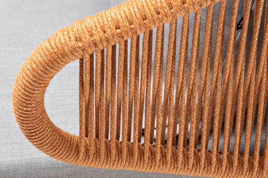 Кресло плетеное Милан из роупа оранжевое 4sis