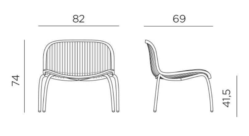 Лаунж стул пластиковый антрацит Ninfea Nardi