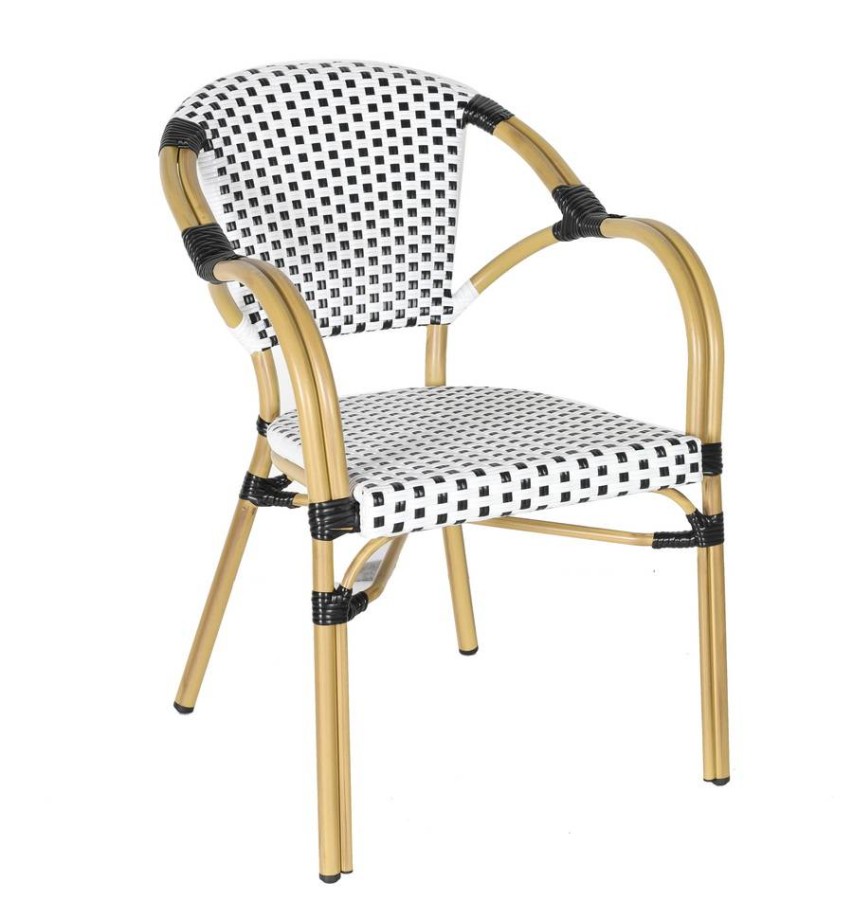 Плетеный стул Кабри из искусственного ротанга, черный 4sis