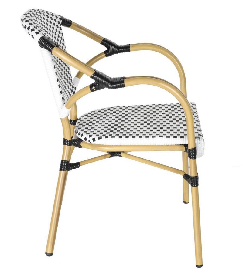 Плетеный стул Кабри из искусственного ротанга, черный 4sis