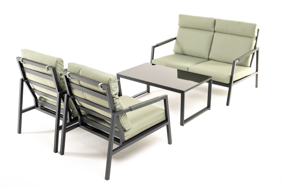 Лаунж-зона 4-местная Лилия из алюминия, серо-зеленый 4sis