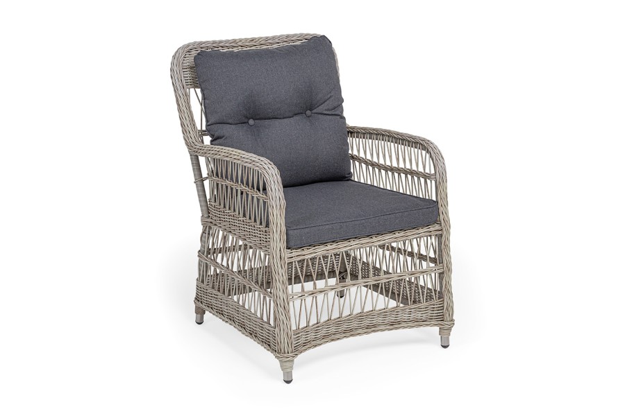 Кресло плетеное из искусственного ротанга Цесена, бежевое 4sis