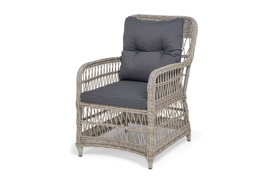 Кресло плетеное из искусственного ротанга Цесена, бежевое 4sis