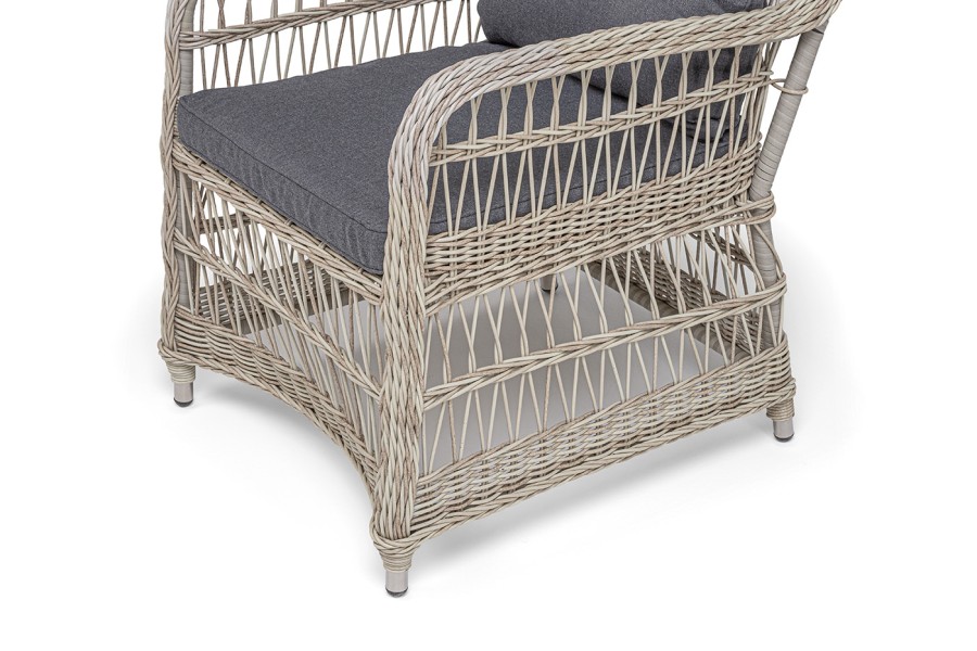 Кресло плетеное из искусственного ротанга Цесена, бежевое 4sis