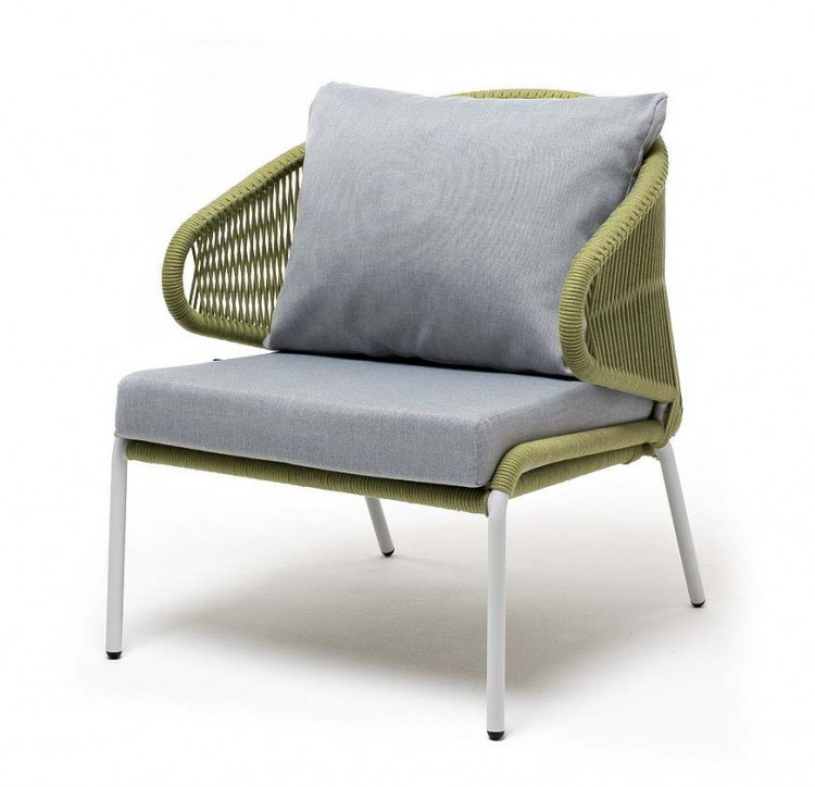 Плетеное кресло Милан из роупа салатовый 4sis