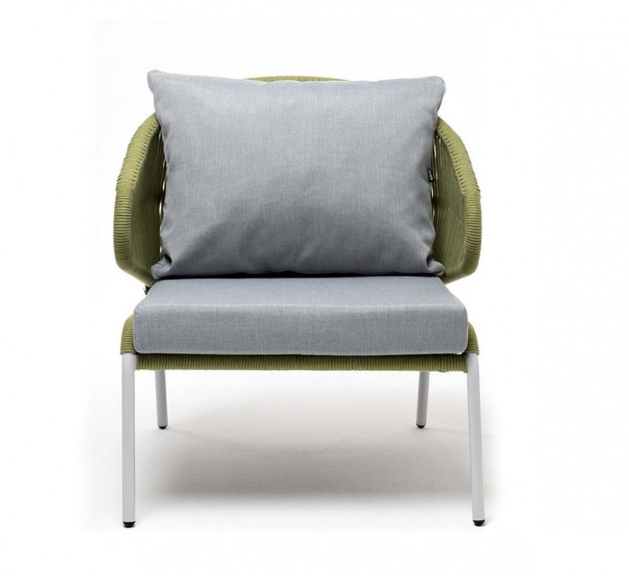 Кресло плетеное Милан из роупа салатовое 4sis