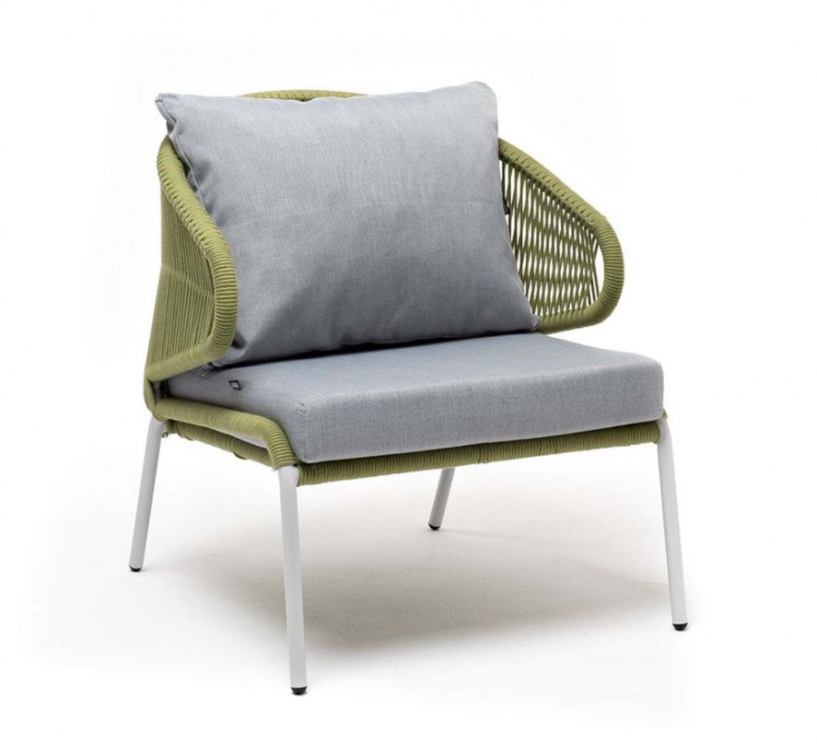 Кресло плетеное Милан из роупа салатовое 4sis