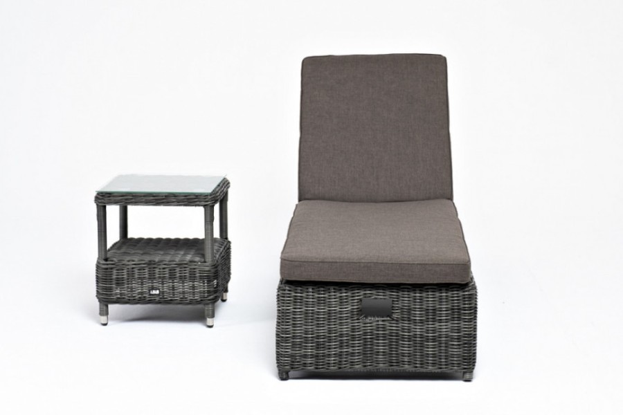 Комплект шезлонг со столиком Рим серый 4sis