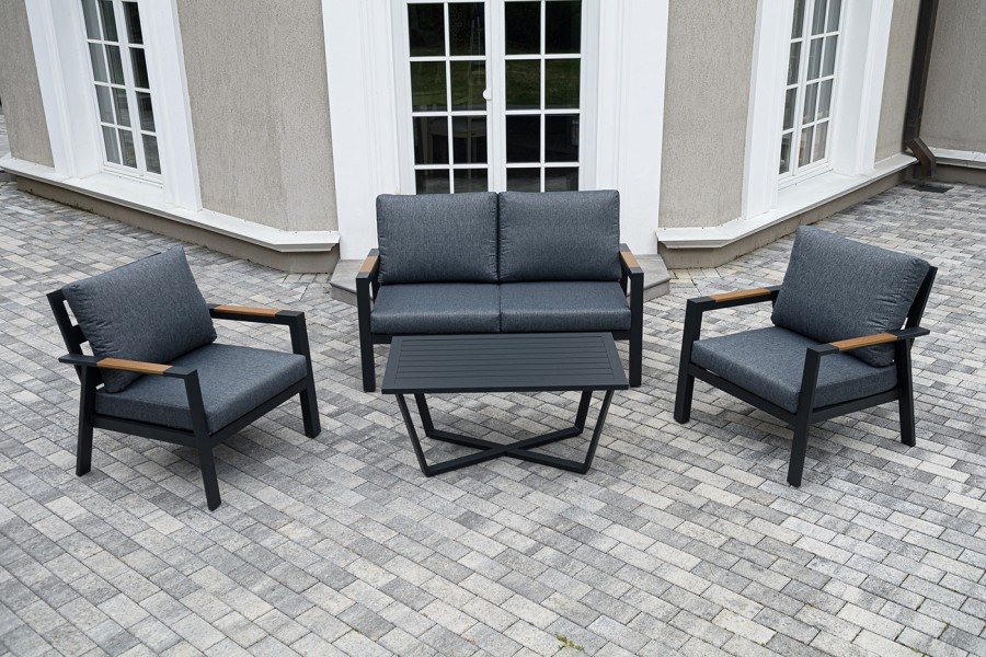 Лаунж-зона 4-местная Орхидея из алюминия, темно-серый 4sis