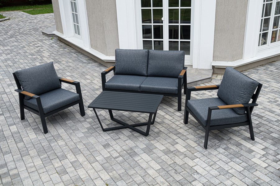 Лаунж-зона 4-местная Орхидея из алюминия, темно-серый 4sis