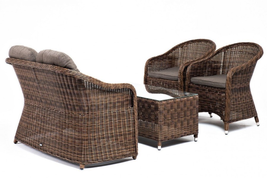 Лаунж-зона из искусственного ротанга Равенна коричневая 4sis